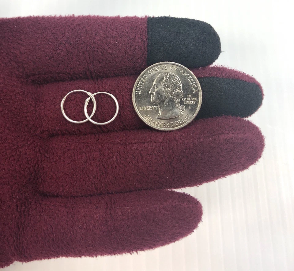 Aro anillo nariz delgada plata esterlina con bisagras 10 mm 3/8"/Aretes de Plata Nariz Moda Foto 3 de 4