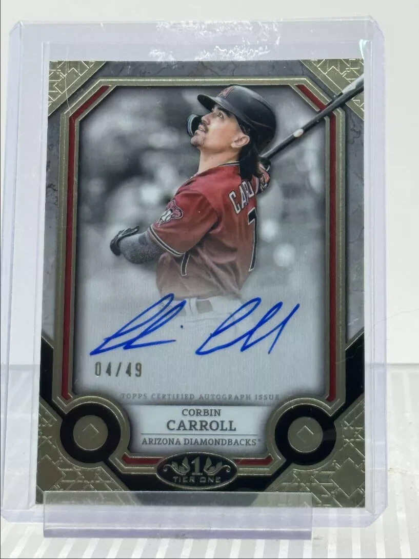 コービン・キャロル CORBINCARROLLオートカード RC topps CORBIN CARROLL 2024 TOPPS TIER ONE BASEBALL AUTOGRAPH AUTO 04/49