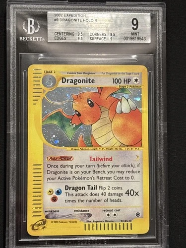 Dragonite Expedition Holo Rare Pokemon 9/165 BGS 9 PSA MINT Vintage Nintendo