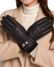Sheepskin Leather Gloves for Women Warm Winter Touchscreen Soft Driving Glove