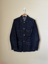 Drake’s London Selvedge Denim Chore Coat Jacket Indigo Rinse 36