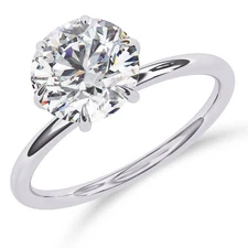IGI 1.90 Ct Round Cut 6-Prong Lab Grown Diamond Solitaire Engagement Ring 14K WG