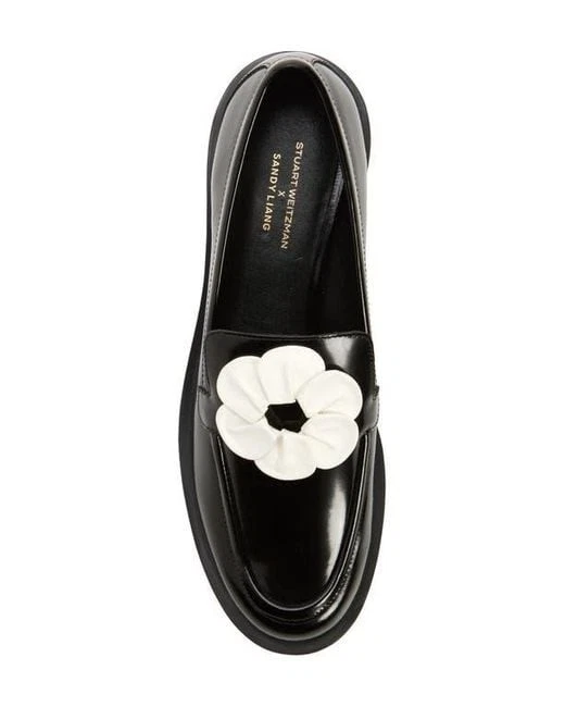 STUART WEITZMAN × SANDY LIANG Black Leather Loafer Women's US 7.5 Org $525 - Image 4 of 4