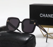 CHANEL SUNGLASSES FOR WOMEN UV 400 BLACK FRAME / GRAY LENS