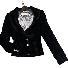 RED Valentino Black Velvet Blazer Jacket Collar Elegant Made in Italy Size 38