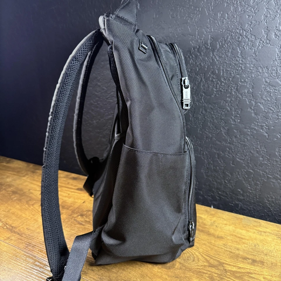 Tumi Black Ballistic Nylon Laptop Backpack Business Travel Padded Straps - Image 3 of 4