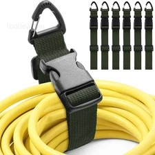 6 Pack 17 Inch Adjustable Extension Cord Holder Organizer with Dark Green 