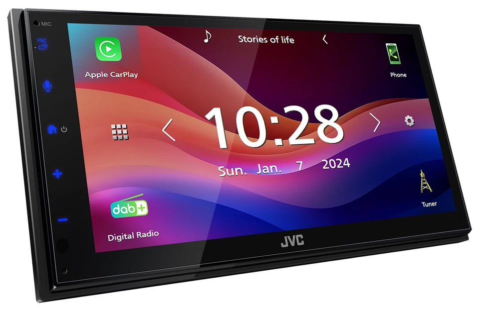 JVC Bluetooth USB Lenkrad 2DIN DAB Autoradio für Fiat Panda 2004-2007 grau - Bild 4 von 4