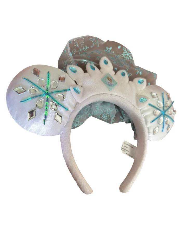 Diadema Velada Orejas Congeladas Mickey Mouse Parques Disney Cristal Princesa Elsa Foto 2 de 4