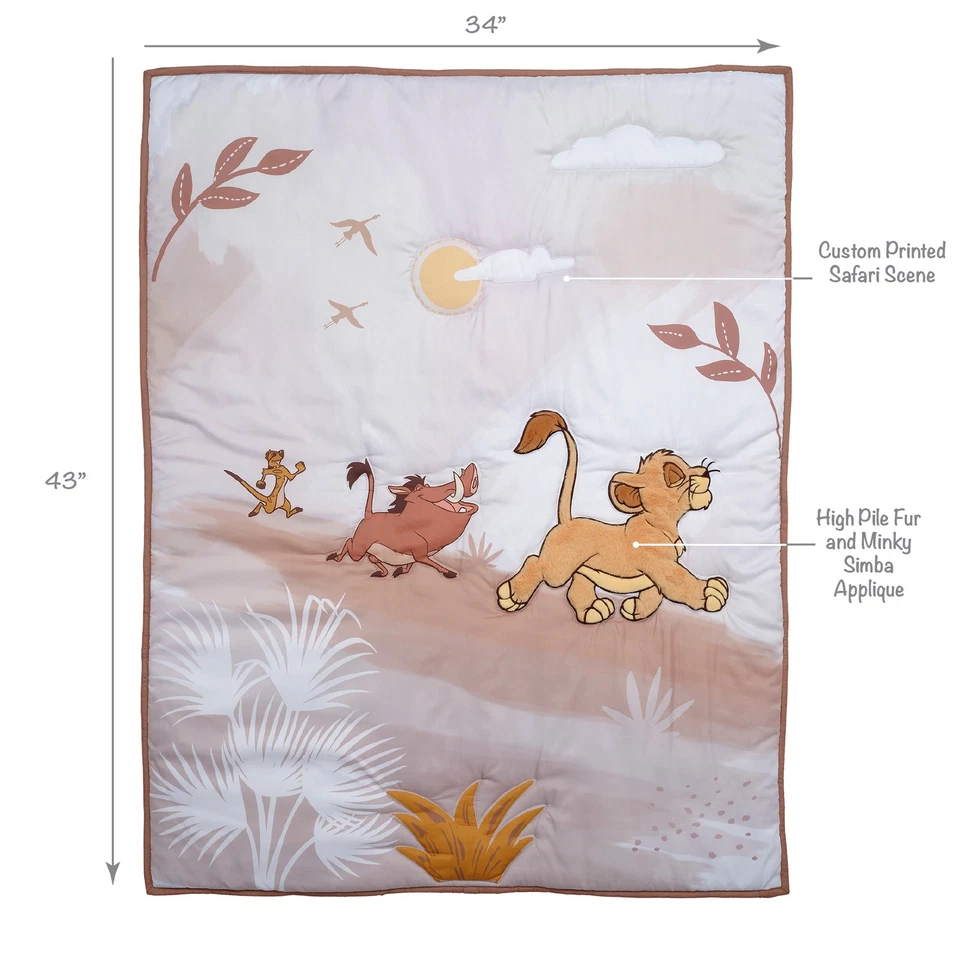 Juego de ropa de cama de cuna infantil Lambs & Ivy Disney Baby Lion King Safari de 3 piezas Foto 3 de 4