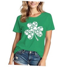 St Patrick's Day Shirts for Women:Lucky Irish Shamrock Crew X-Large Green-yzzh1
