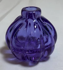 Lavender Colored Ribbed Vase Paperweight or Perfume Bottle.