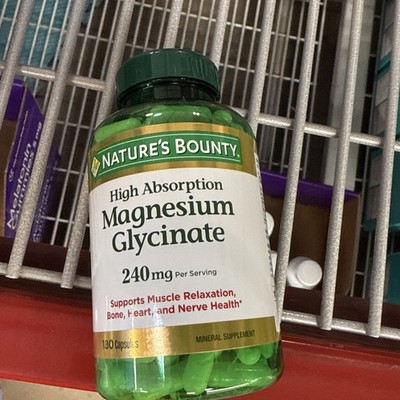 Nature's Bounty High Absorption Magnesium Glycinate 240mg, 180 Capsules