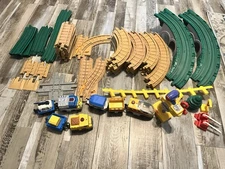 Geo Trax Train Set with Multiple Trains and Lots of Track and Accessories Used