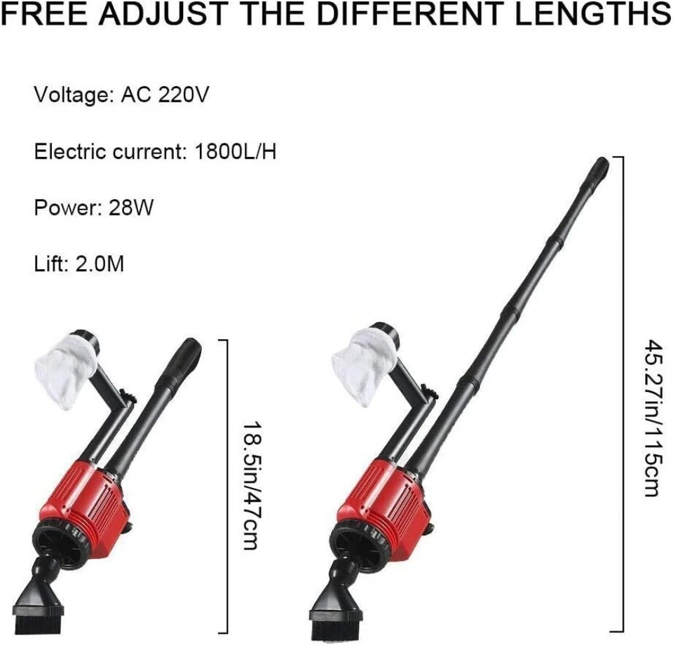 Elektrisch Aquarium Sauger Reiniger Fischbehälter Staubsauger Kiesreiniger 6in1 - Bild 4 von 4