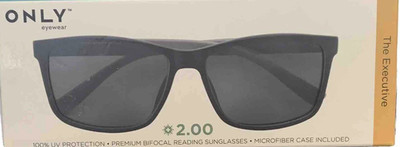 ONLY Eyewear EXECUTIVE UV Blocking BLACK Bifocal Sunglasses Choose Strength Tint