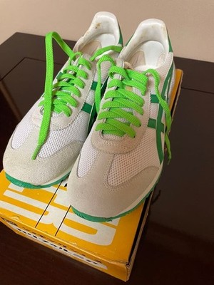 Onitsuka Tiger Sneakers Shoes California Beige Green Suede Mesh Low Men US8 NEW