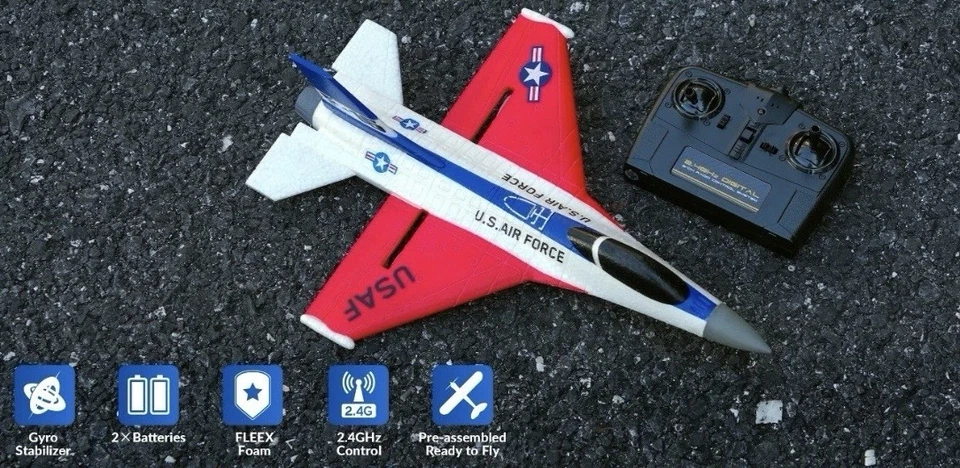 Volantex F16 Fighter 2.4G 2CH RC Airplane Remote Control - Image 3 of 3