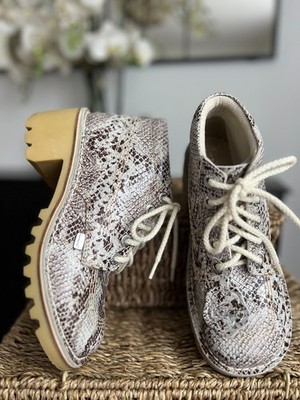 Kickers Kopey Hi Damen Stiefeletten Snake Print Leder EU 37 UK 4