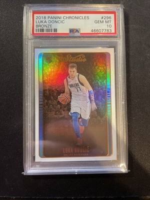 Luka Doncic Rookie PSA 10 2018 Panini Chronicles Studio Bronze Dallas Mavericks