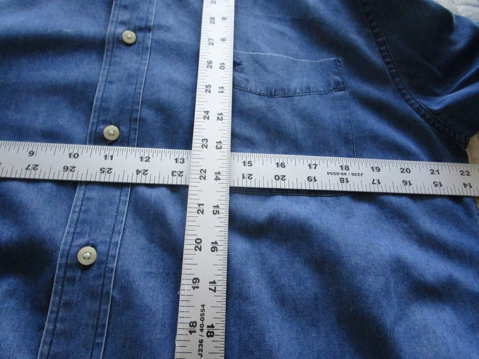 Camisa Dockers Para Hombre Mediana Azul Denim Manga Larga Abotonada Clásica Foto 4 de 4