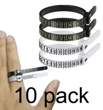 10 Pack Plastic Ring Sizers - US RING SIZES - Black & White - Ring Sizer