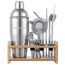 14PC 25oz Cocktail Shaker Tool Kit Stainless Steel Bar Tool Kits Set with Stand