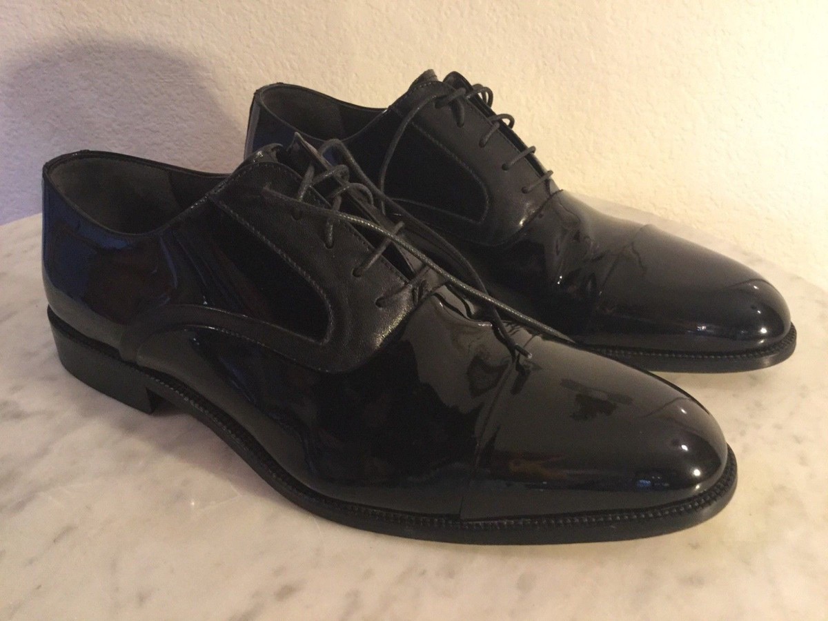 Johnston&Murphy Handcrafted Italy Black Patent Leather Lace  display picture 2