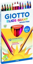 Giotto Elios Wood Free Triangular Colouring Pencils - Pack of 12 Colours