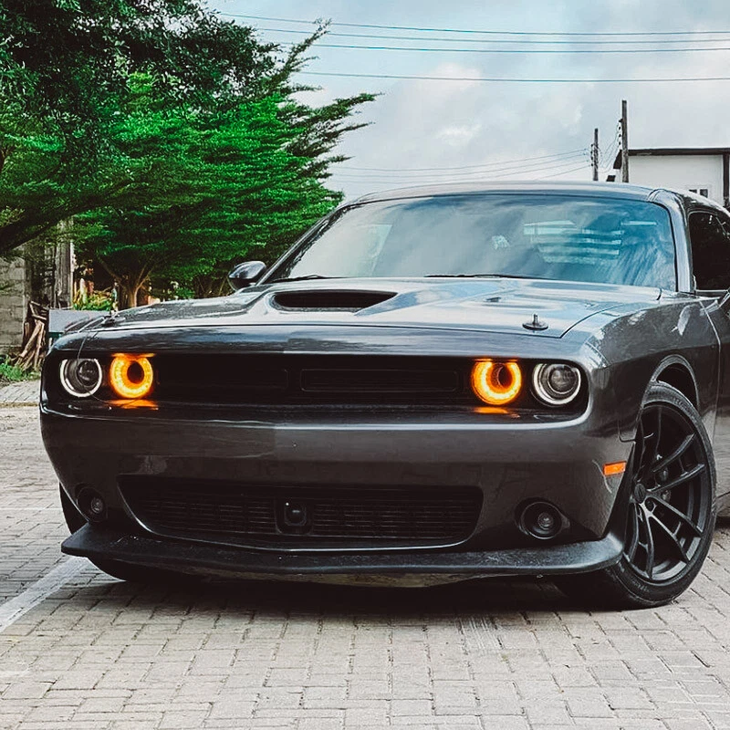 For 2015-2023 Dodge Challenger Headlight  Assembly Projector Halogen W/ LED DRL - Image 4 of 4