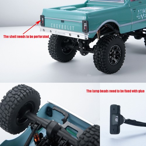 For 1:24 Scale RC Axial SCX24 C10 AXI00001 Crawler Red Taillight 3mm LED light - Picture 2 of 8