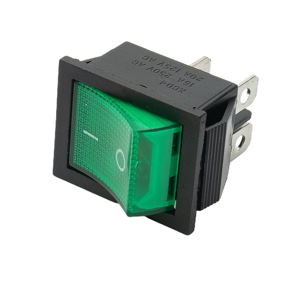 Green Light Rocker Switch DPST On-Off 15A/250V Boat & Car Power Switch
