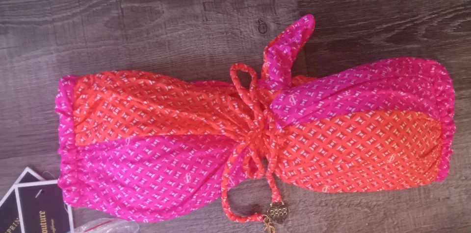Nuevo $169. Traje de baño Juicy Couture pequeño bikini retorcido hermana sin tirantes Foto 3 de 4