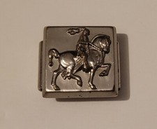 Centurion Warrior Square Bolo Slide Silver Tone Made in USA