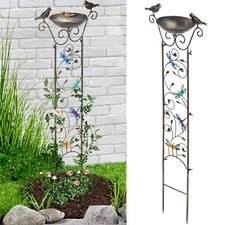 Lewis&wayne Garden Trellis Bird Bath Outdoor 40 Inch Antique Iron Garden Plant T