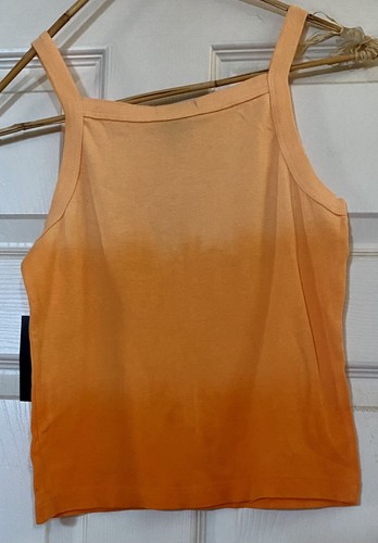 NWT Great Escape Girls Size Small (7/8) Ombré Orange Tank Top w/Jeweled Appliqué - Picture 2 of 4