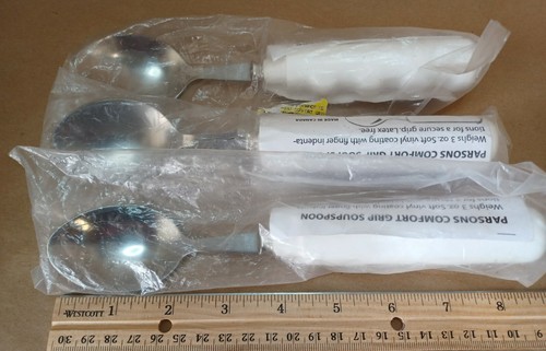 Lot of 7 Medical Comfort Grip fork, soup spoon, right hand fork Parsons rehab - Picture 4 of 7