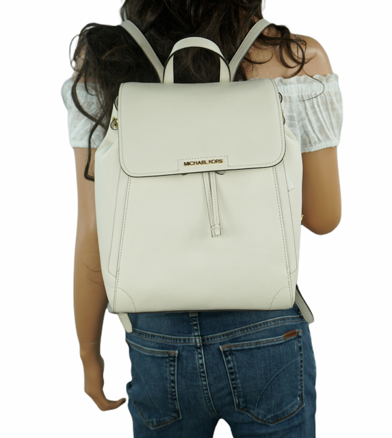 cream leather backpack