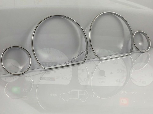 For Fiat Uno SX Polished Aluminium Dial Surrounds Speedo Rings 4pcs - Imagen 4 de 4