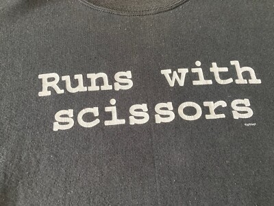 Vintage 90s Runs With Scissors crewneck sweatshirt Size XL