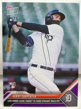 Kerry Carpenter 2023 Topps Now MLB Walk-Off Homer RC #141 PURPLE Parallel #'d/25