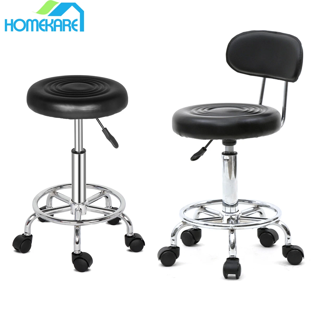 HOMCOM Massage Beauty Therapy Gas Stool Height Adjustable Saddle Salon  Massage Spa Chair Stool Manicure Tattoo Swivel tools Black | DIY at B&Q