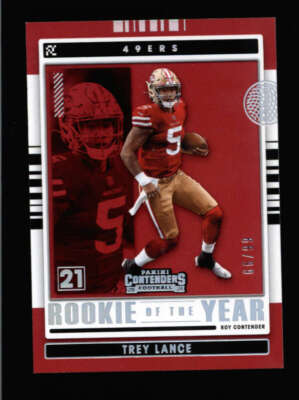 TREY LANCE 2021 CONTENDERS #ROY-TLA ROOKIE OF THE YEAR SILVER #66/99 BA9361
