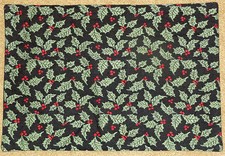 Christmas Holly  Berry Single Cotton Placemat