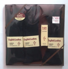 NOS VINTAGE 1970'S ENGLISH LEATHER MENS BLACK CREW SOCK COLOGNE GIFT SET 10-13