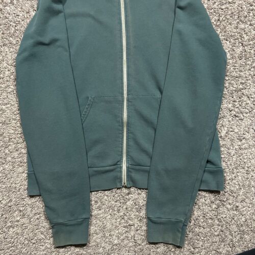 Vtg American Apparel Hoodie Full Zip Sun Faded Thrashed Cotton Blend Green Large - Picture 4 of 9