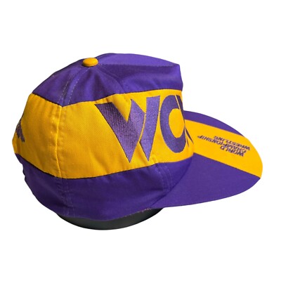 Vintage WCW Hat Snapback Purple Yellow World Championship