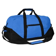 DALIX 21" Duffle Bag Two-Toned Sports Gym Travel Bag in Royal Blue
