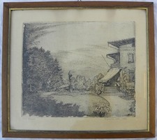 Cino BOZZETTI (Lecce 1876–Alessandria 1949) IL GIARDINO della VILLA cm 32x36