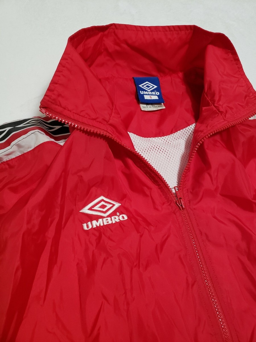 Vtg 80s 90s UMBRO Nylon Windbreaker Track Jacket Red White Vtg 80s 90s UMBRO Nylon Windbreaker Track Jacket Red White